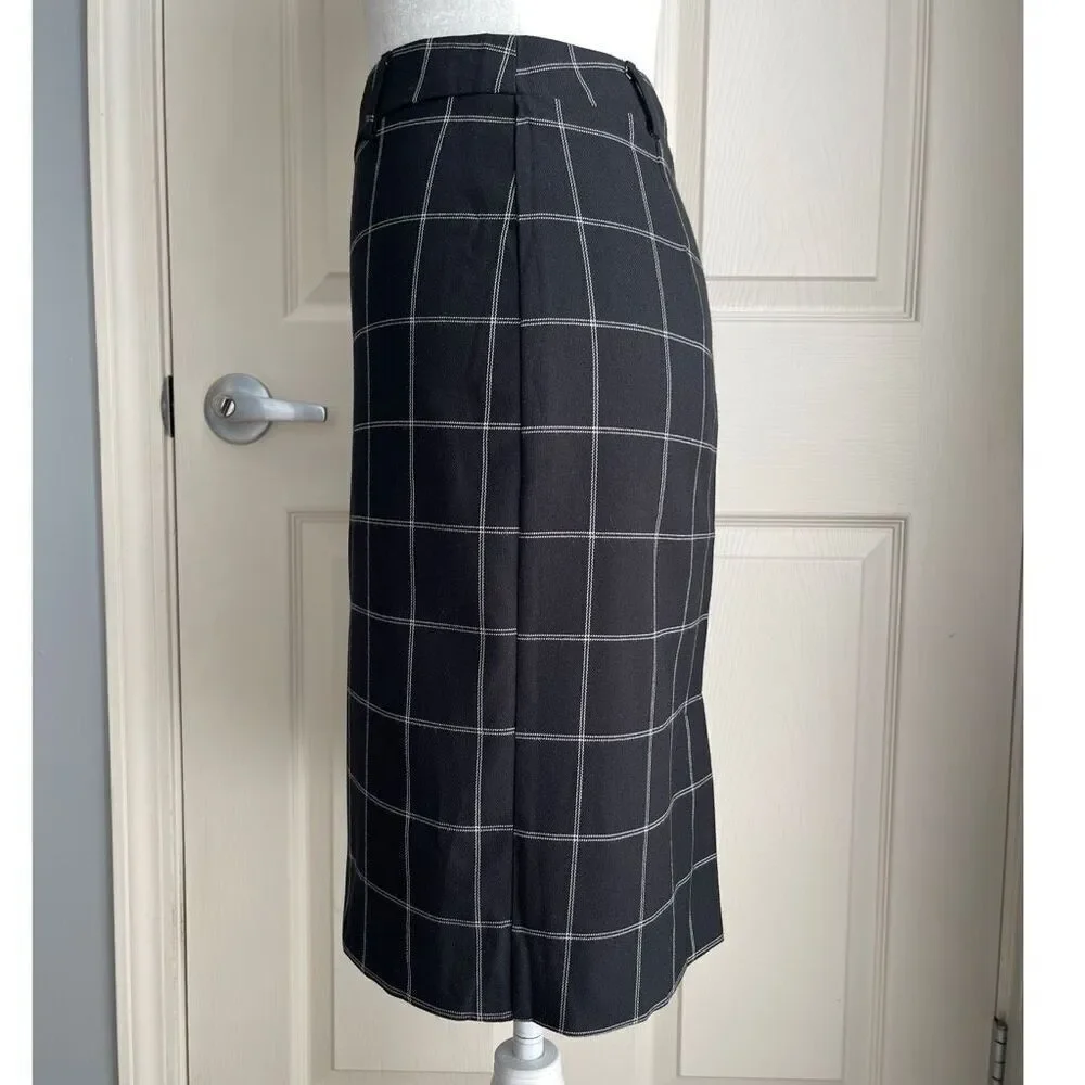 NWT Le Chateau Grid Check Pencil Skirt - 1/2